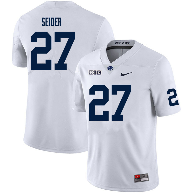 Men #27 Jaden Seider Penn State Nittany Lions College Football Jerseys Sale-White